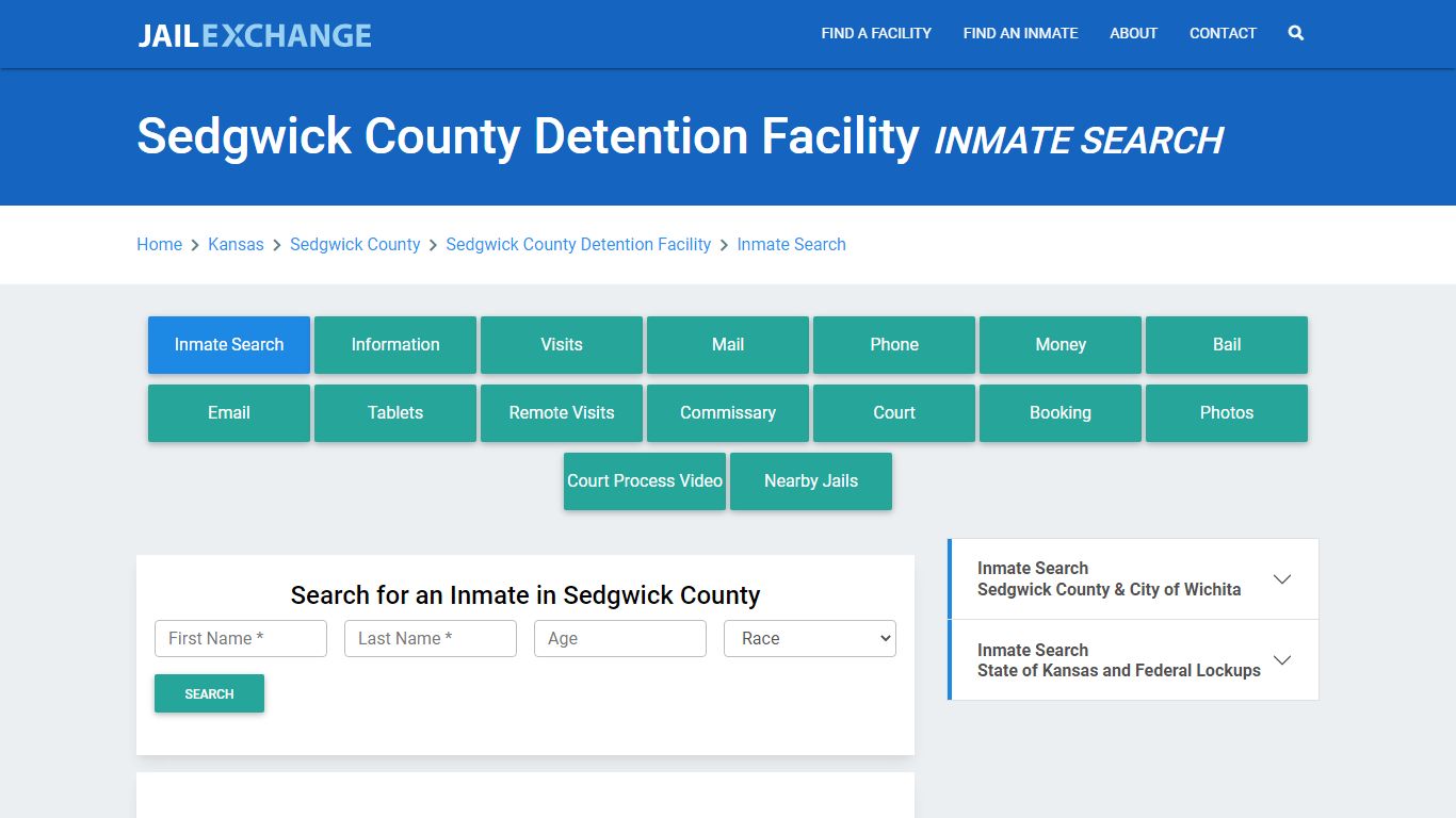 Sedgwick County Detention Facility Inmate Search - Jail Exchange