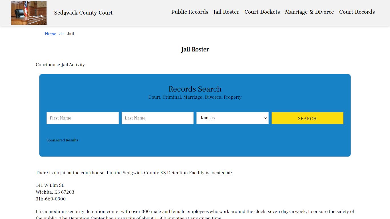 Jail Roster | Sedgwick County Court KS